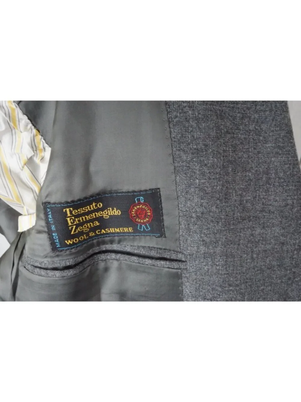 Raffaele Caruso Gray Flannel Zegna Cashmere 2 Pc Suit Jacket Pant 44 US NEW